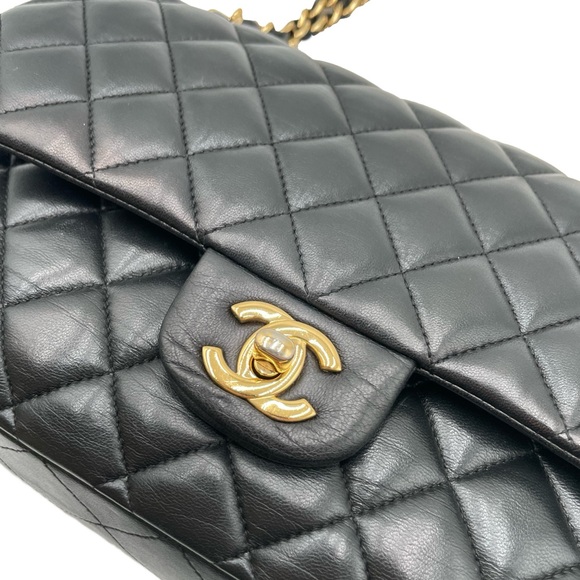 ✨$6700✨ Chanel Black Lambskin Double Flap Shoulder Bag - Picture 3 of 13